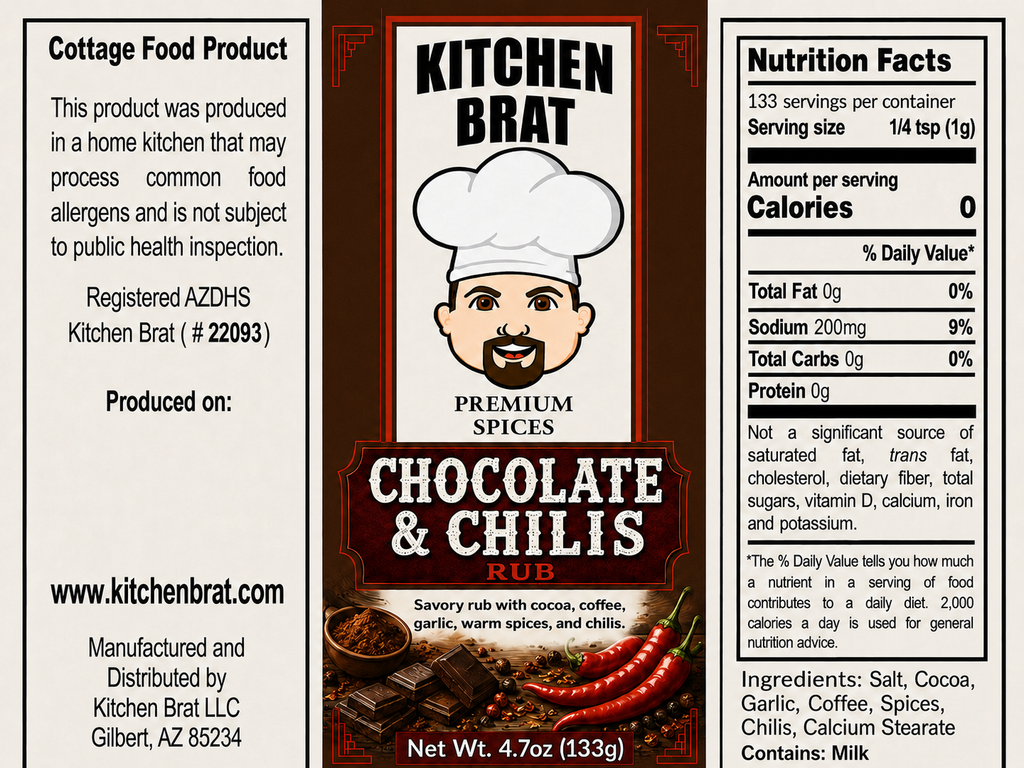 Chocolate & Chilis Rub 4.7oz
