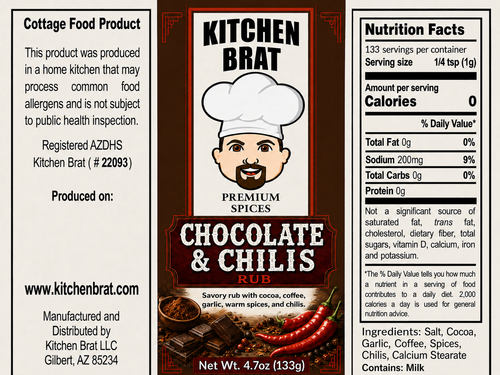 Chocolate & Chilis Rub 4.7oz