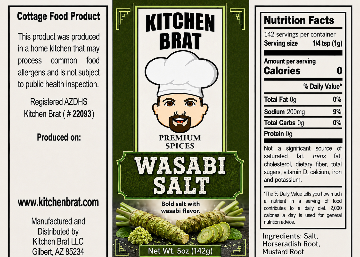 Wasabi Salt 5oz shaker