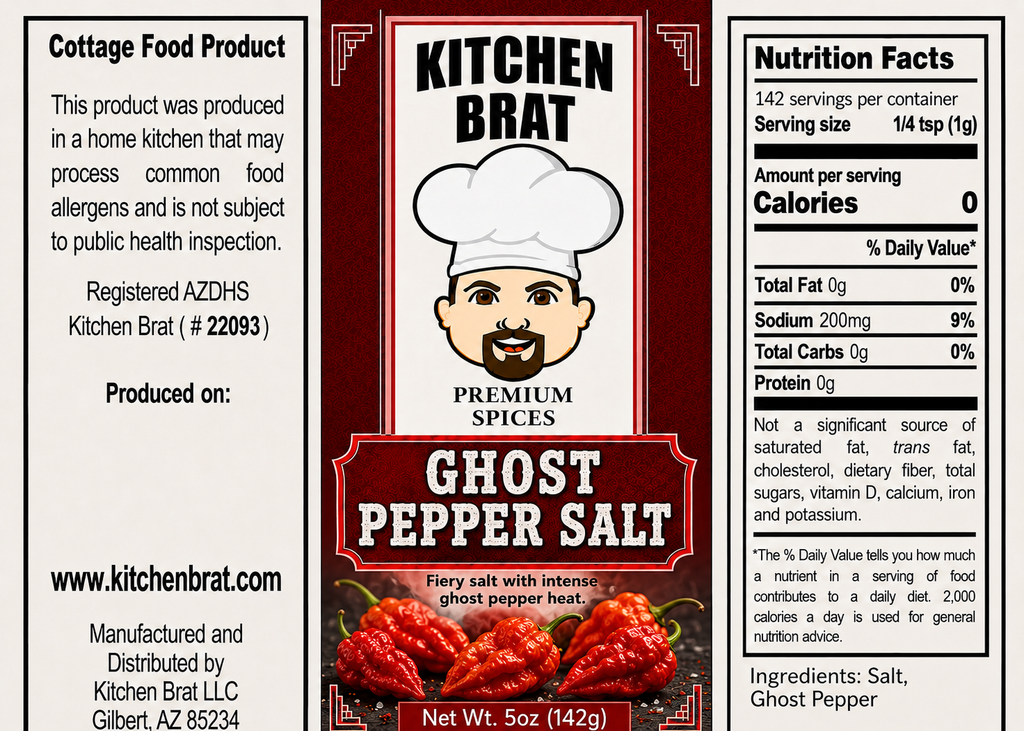 Ghost Pepper Salt 5oz shaker